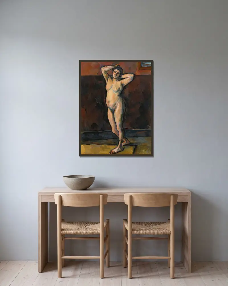 Femme Nue Debout av Paul Cézanne inramad på en vägg