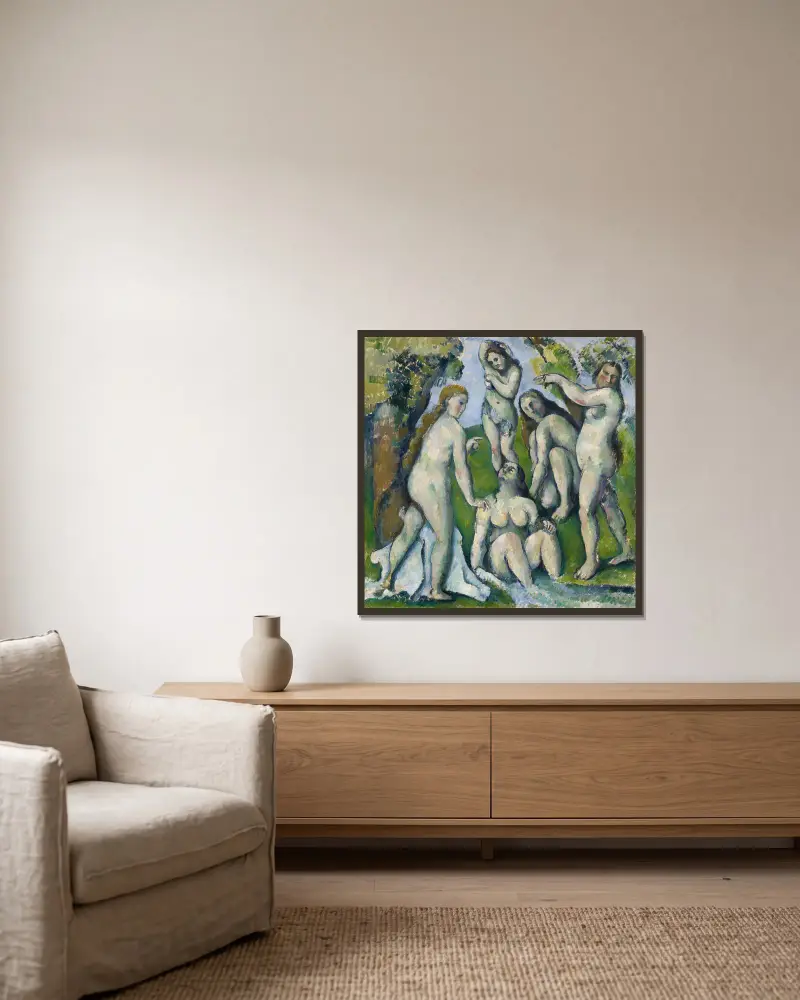 Pět koupajících se, Paul Cézanne v rámu na stěně
