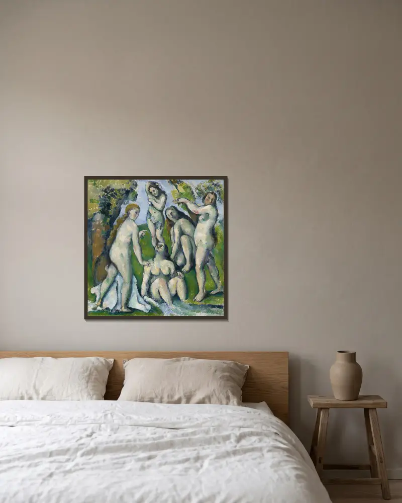 Pět koupajících se, Paul Cézanne v rámu na stěně