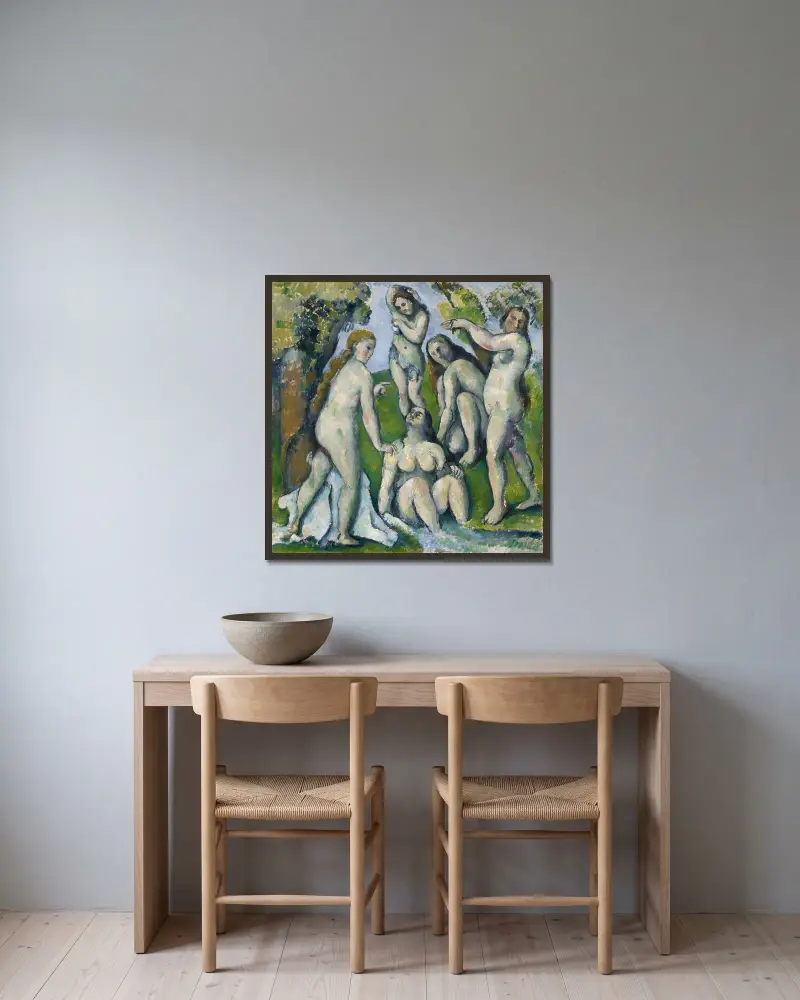Pět koupajících se, Paul Cézanne v rámu na stěně