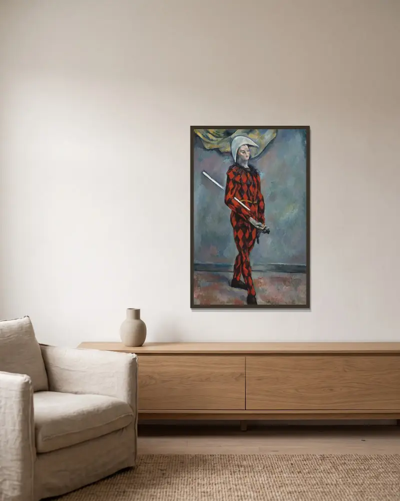 Harlekýn, Paul Cézanne v rámu na stěně