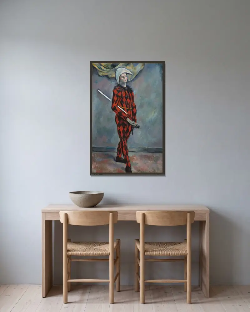 Harlekýn, Paul Cézanne v rámu na stěně