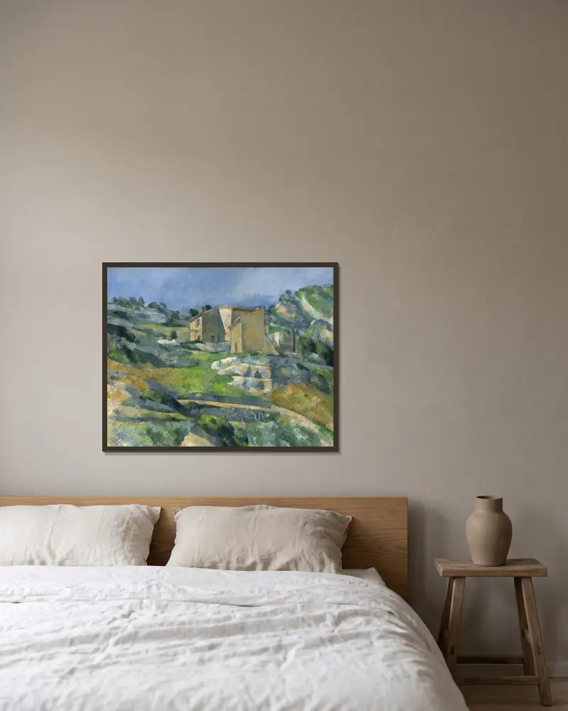 Houses in Provence – The Riaux Valley near L’Estaque av Paul Cézanne inramad på en vägg