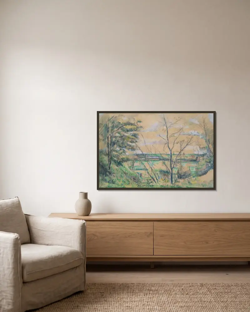 V údolí Oise, Paul Cézanne v rámu na stěně