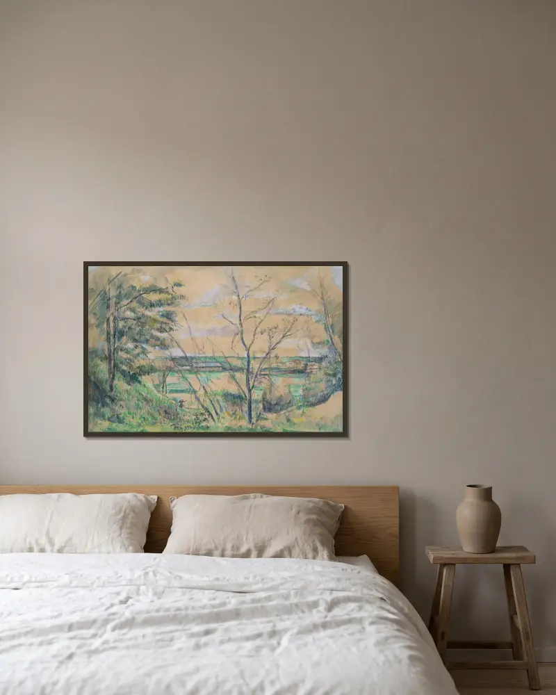 V údolí Oise, Paul Cézanne v rámu na stěně