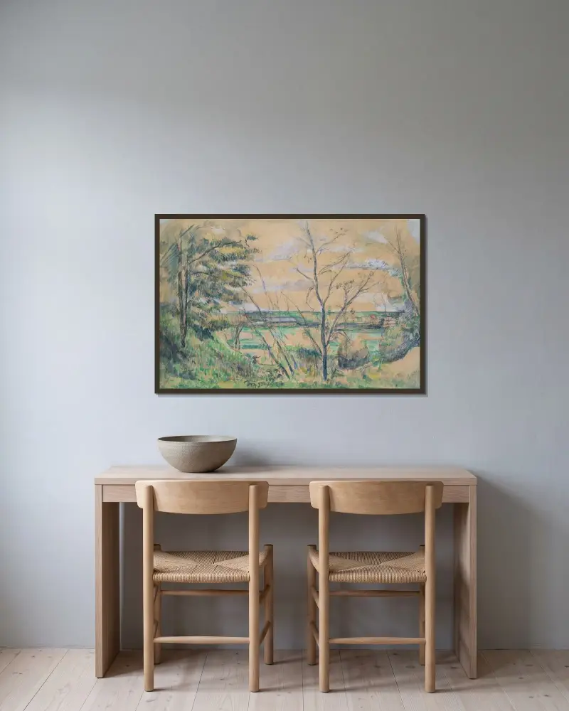 V údolí Oise, Paul Cézanne v rámu na stěně