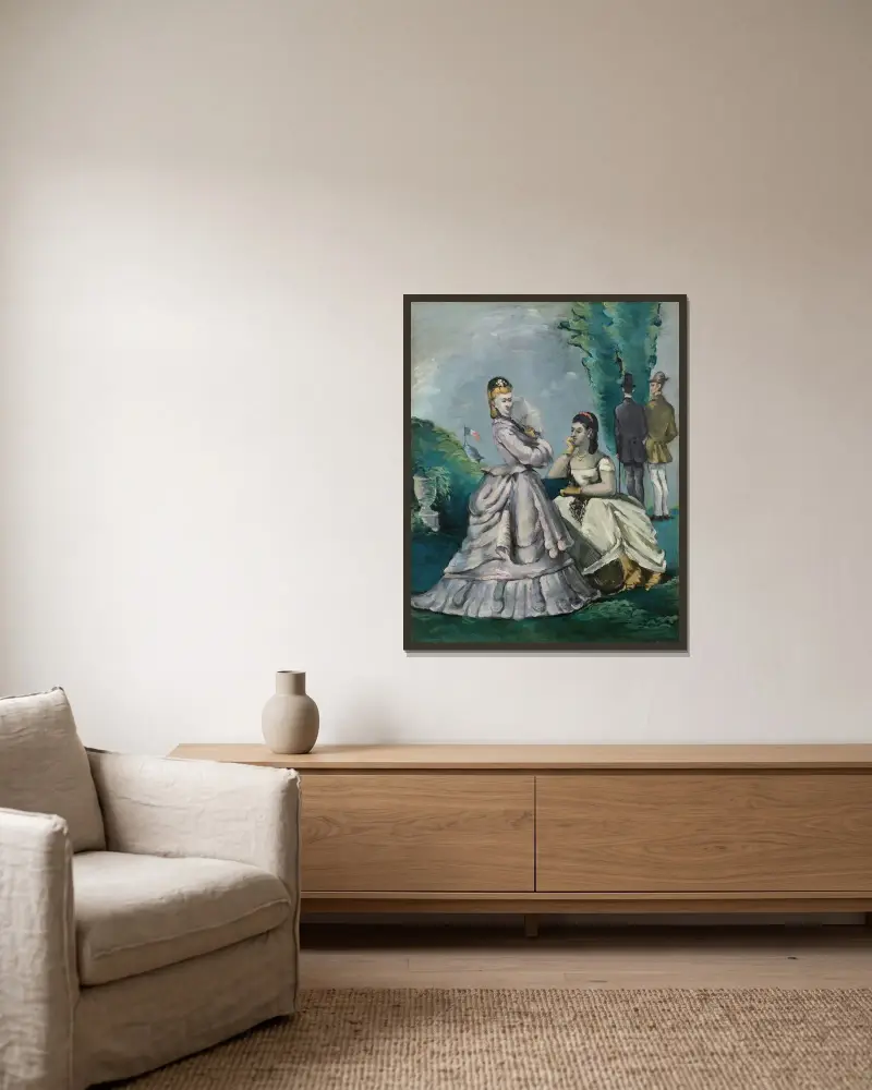 Rozhovor, Paul Cézanne v rámu na stěně