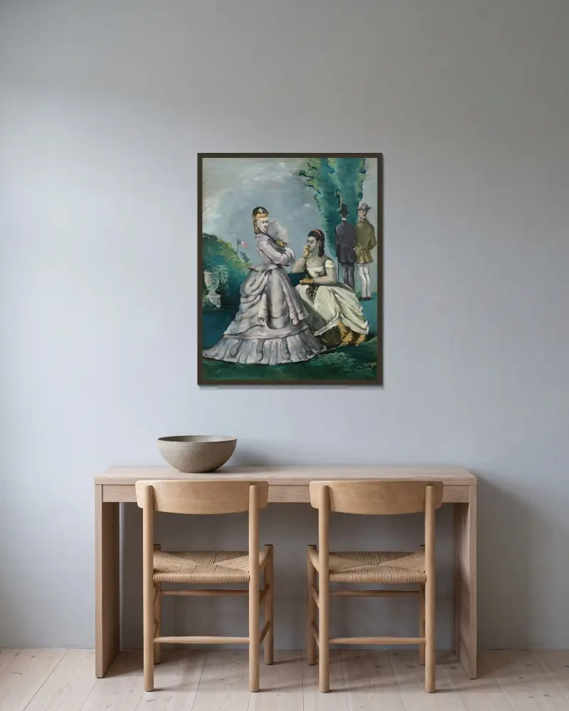 Rozhovor, Paul Cézanne v rámu na stěně
