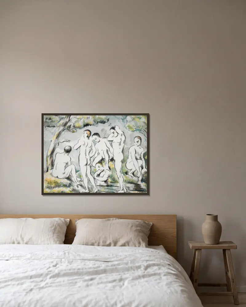 Kąpiący się – mała plansza, Paul Cézanne w ramie na ścianie