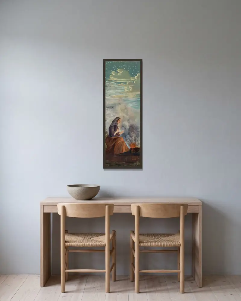 Les quatre saisons – L’hiver av Paul Cézanne inramad på en vägg