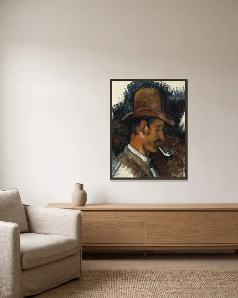 Mężczyzna z fajką, Paul Cézanne w ramie na ścianie