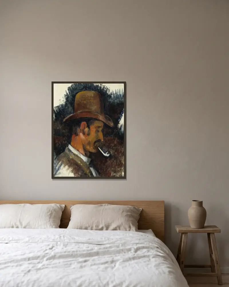 Mężczyzna z fajką, Paul Cézanne w ramie na ścianie