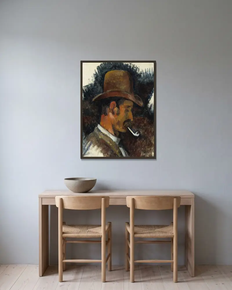Mężczyzna z fajką, Paul Cézanne w ramie na ścianie