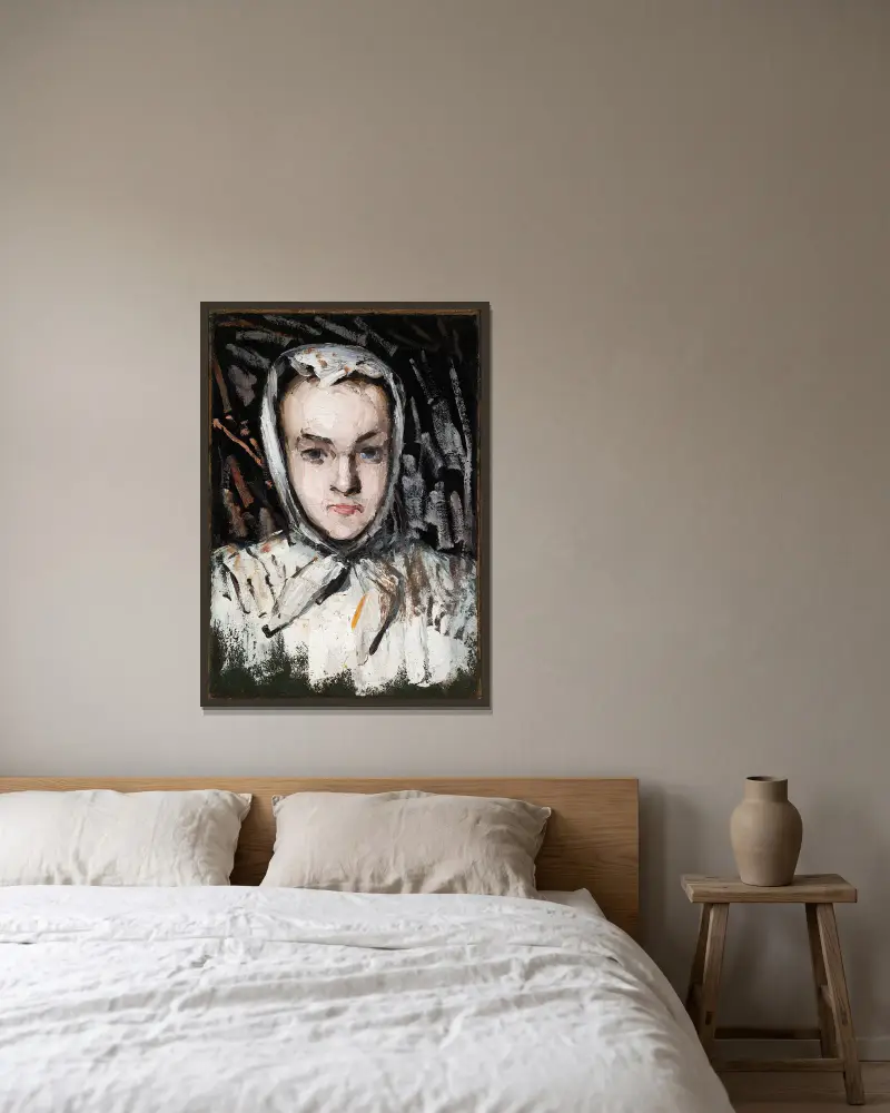 Marie Cézanne, die Schwester des Künstlers von Paul Cézanne gerahmt an einer Wand