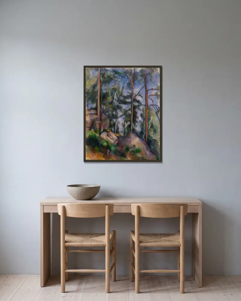 Sosny i skały, Paul Cézanne w ramie na ścianie