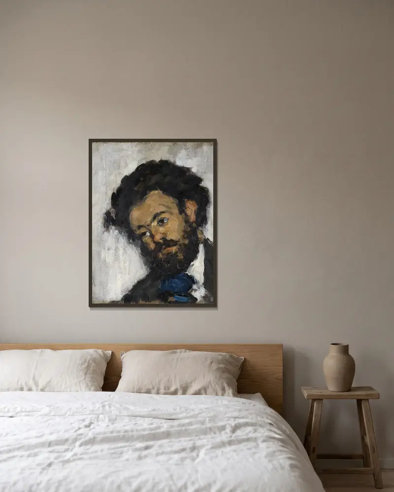 Portrait Of Antoine-Fortuné Marion av Paul Cézanne inramad på en vägg