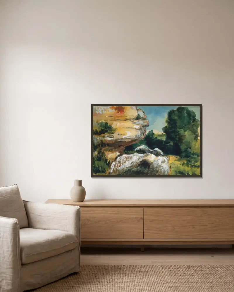 Skály, Paul Cézanne v rámu na stěně