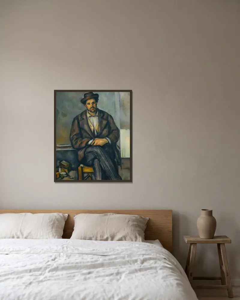 Sedící rolník, Paul Cézanne v rámu na stěně