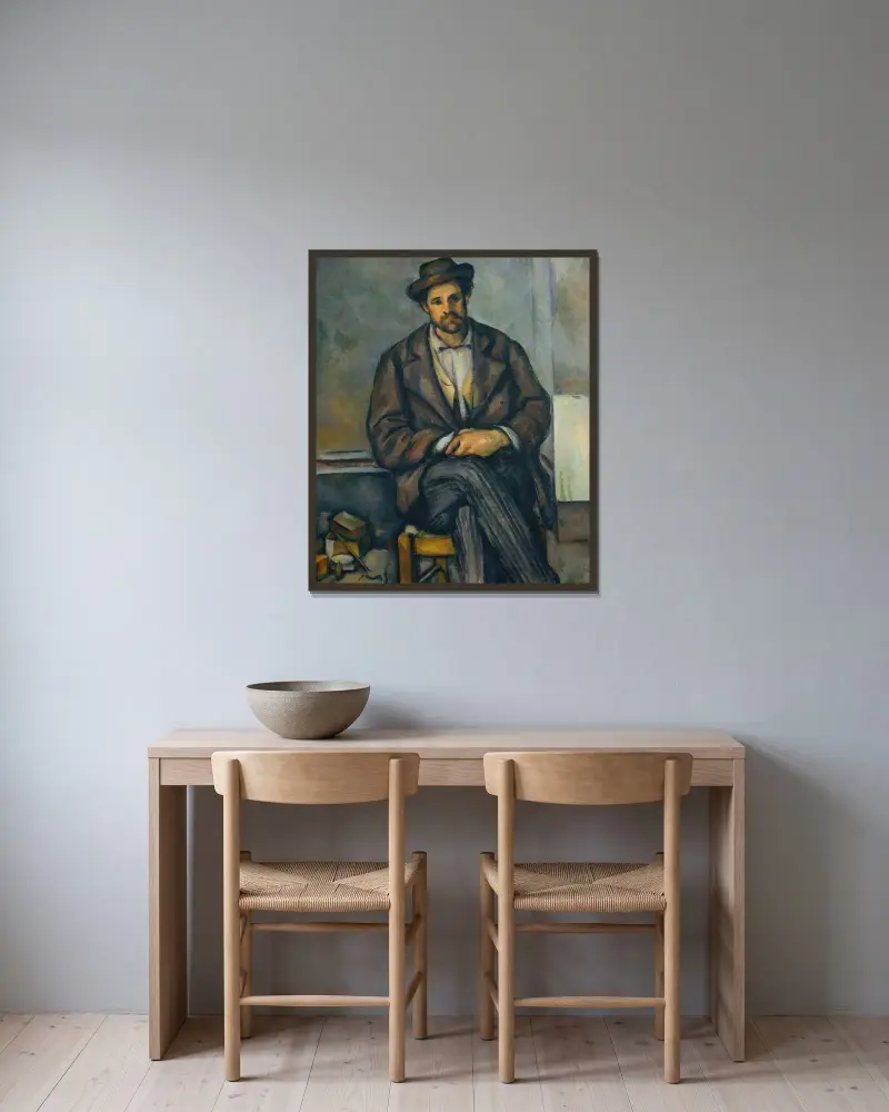 Sedící rolník, Paul Cézanne v rámu na stěně