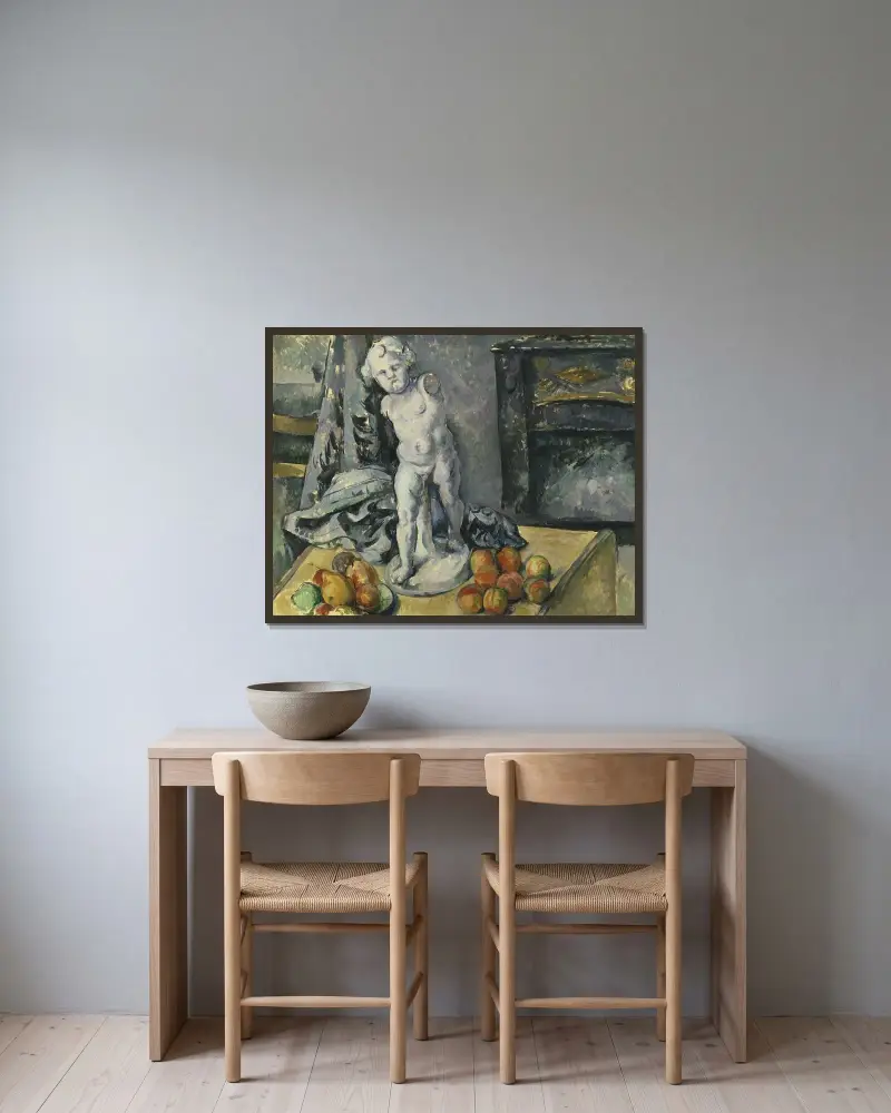 Martwa natura z gipsowym amorkiem, Paul Cézanne w ramie na ścianie