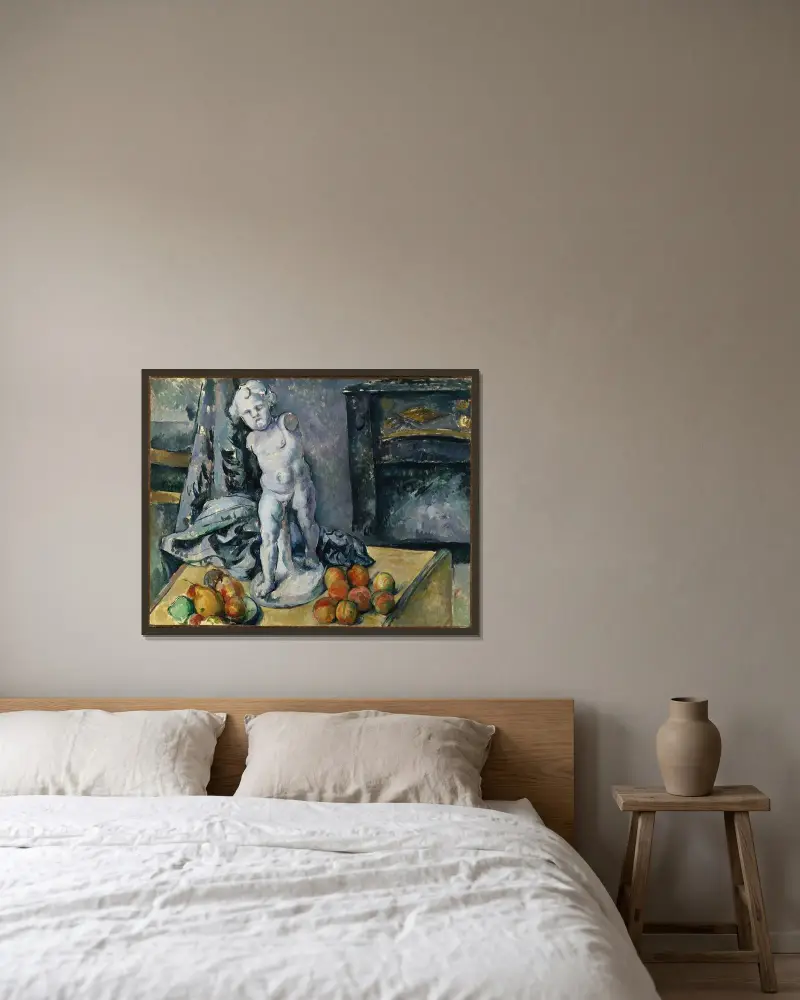 Martwa natura ze statuetką, Paul Cézanne w ramie na ścianie