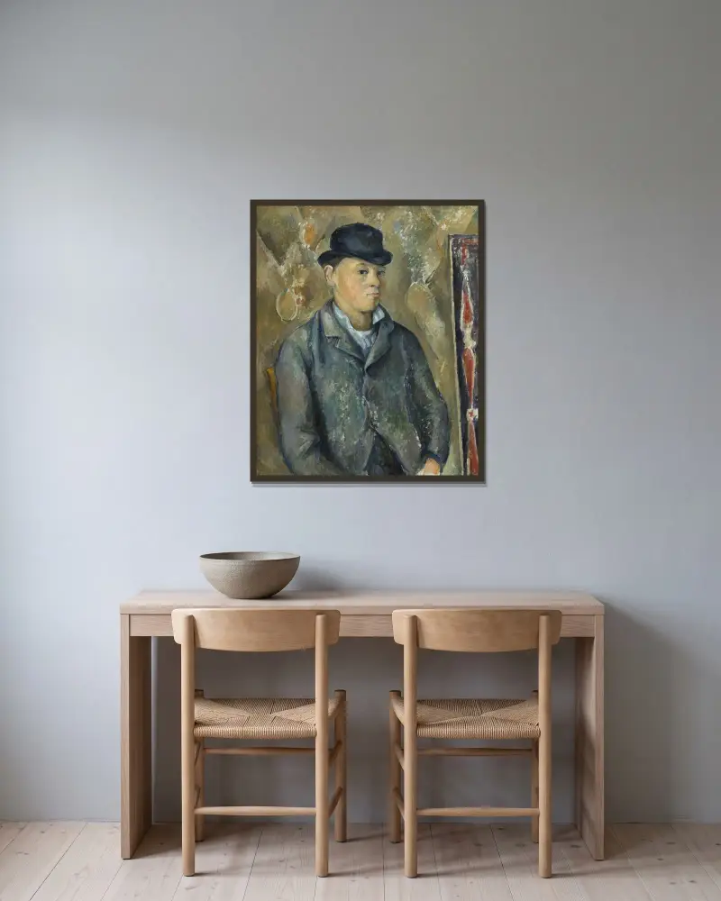 The Artist’s Son,Paul av Paul Cézanne inramad på en vägg