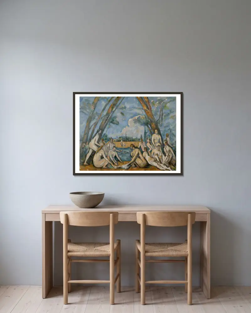 Velké koupající se, Paul Cézanne v rámu na stěně
