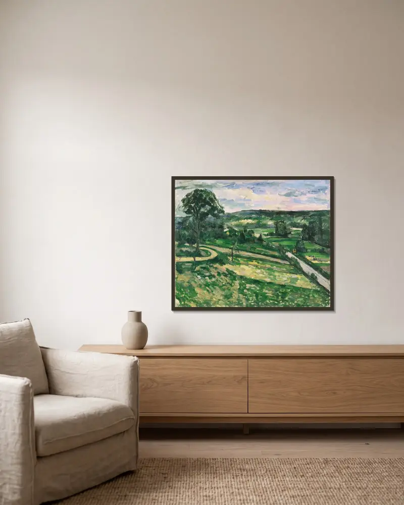 Strom u zatáčky, Paul Cézanne v rámu na stěně
