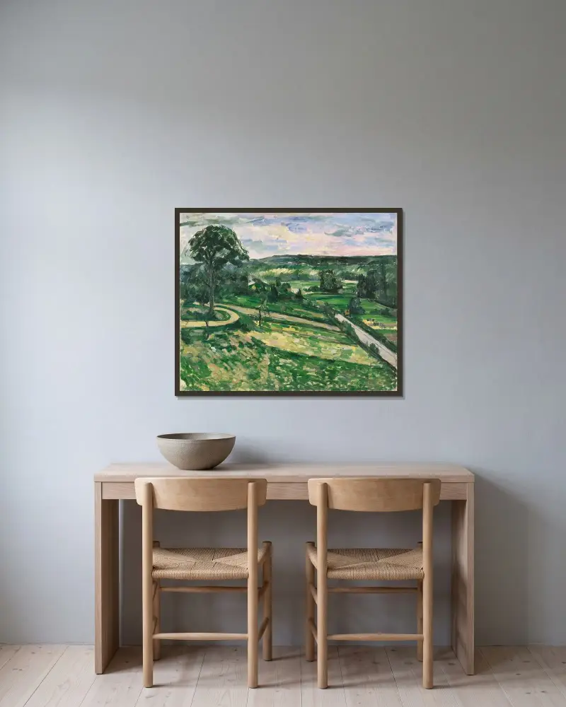 Strom u zatáčky, Paul Cézanne v rámu na stěně
