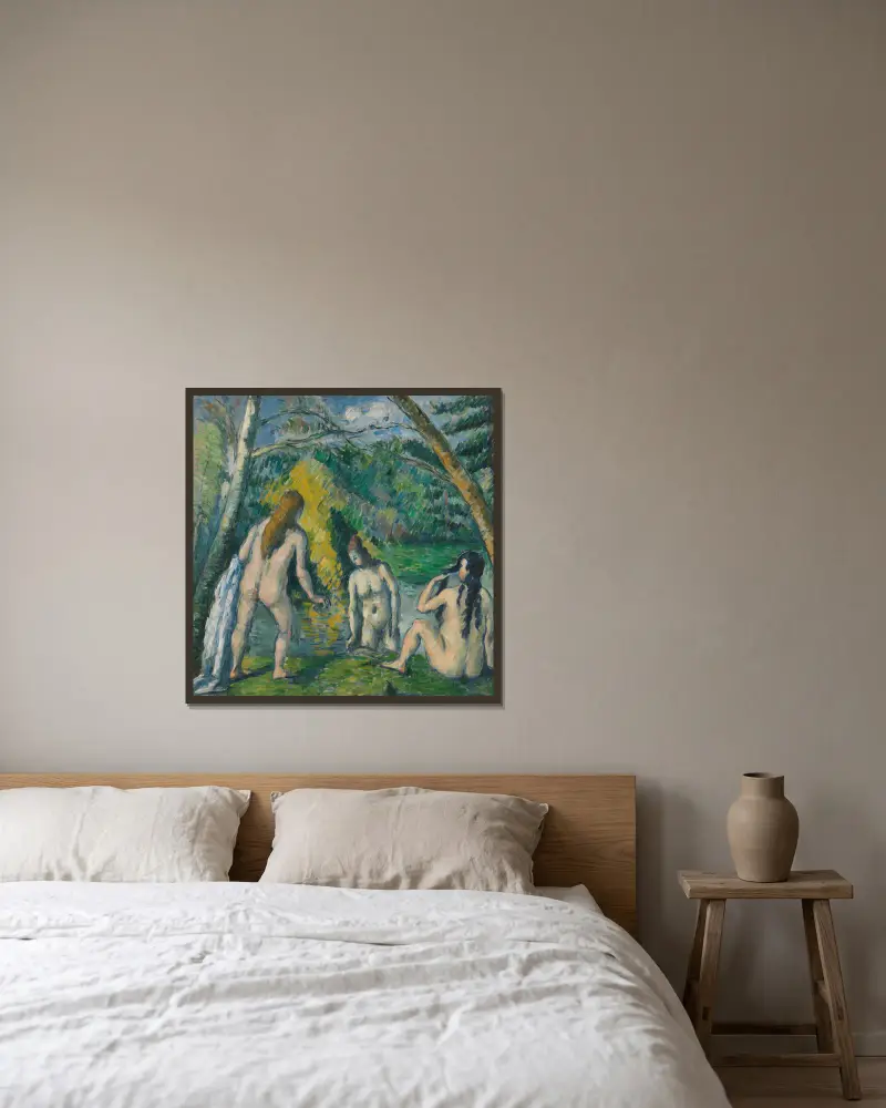 Tři koupající se ženy, Paul Cézanne v rámu na stěně