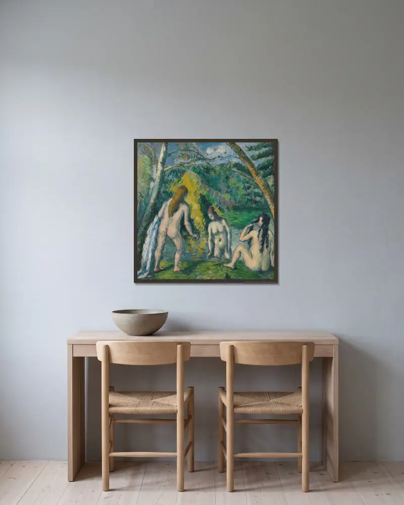 Tři koupající se ženy, Paul Cézanne v rámu na stěně