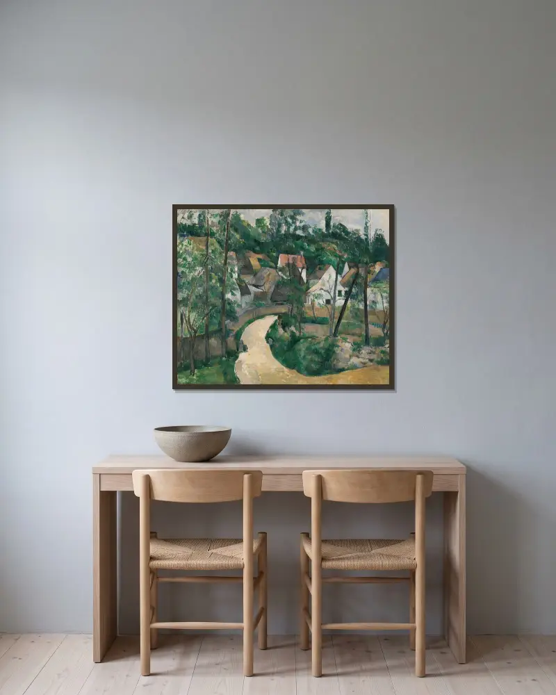 Wegkurve von Paul Cézanne gerahmt an einer Wand