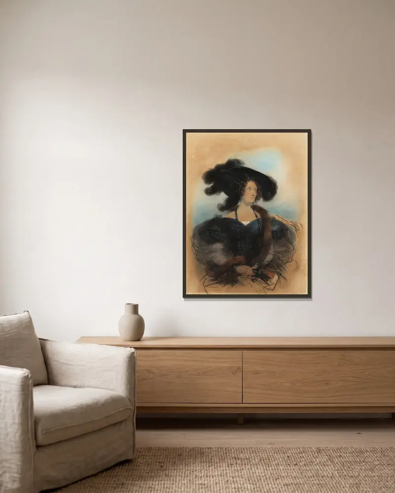 Jane Jarvis von Paul Delaroche gerahmt an einer Wand