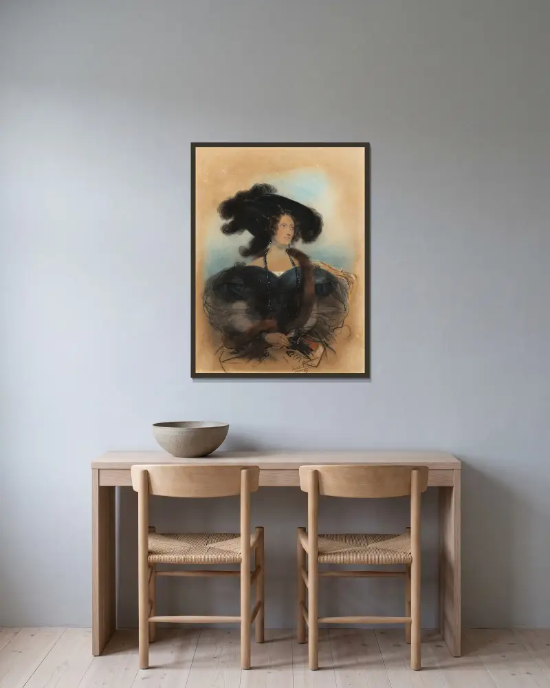Jane Jarvis von Paul Delaroche gerahmt an einer Wand