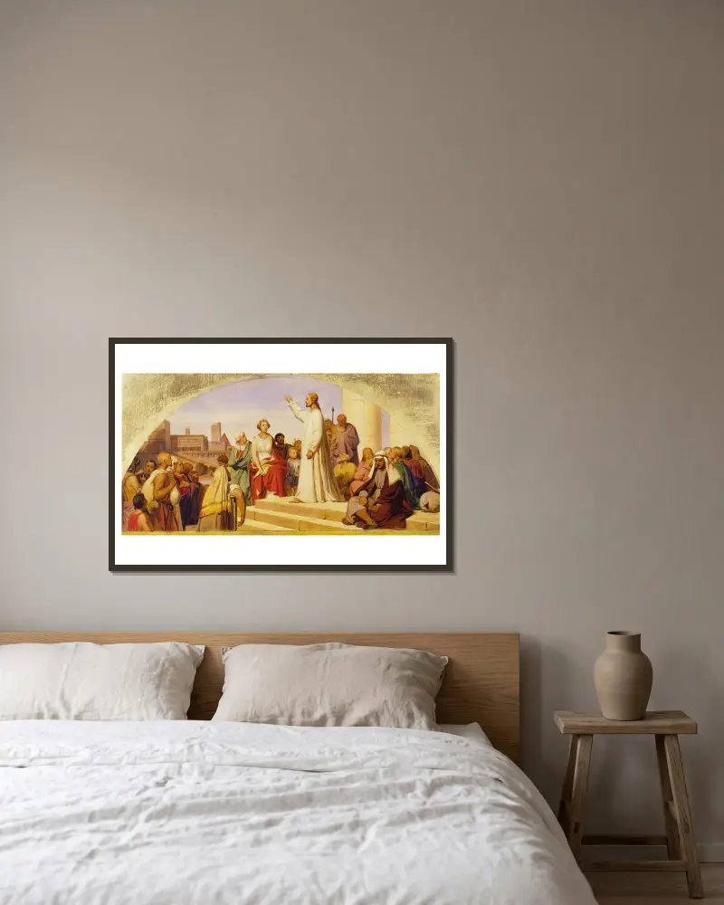 The Conversion of Saint Mary Magdalene av Paul Delaroche inramad på en vägg