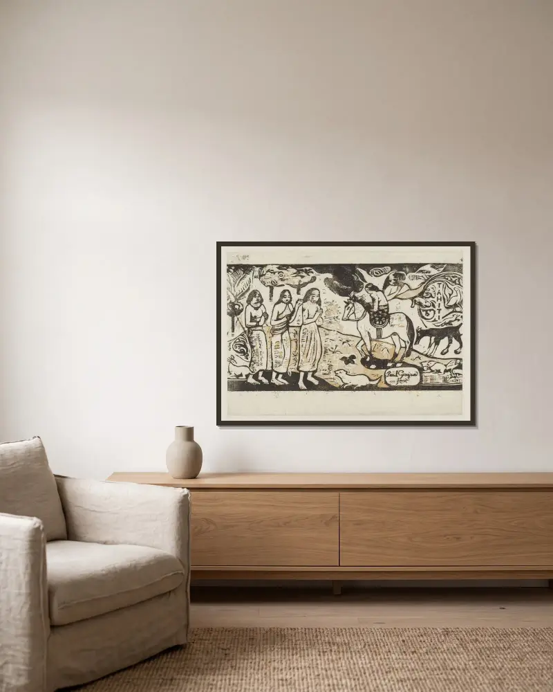 Wohnungswechsel von Paul Gauguin gerahmt an einer Wand