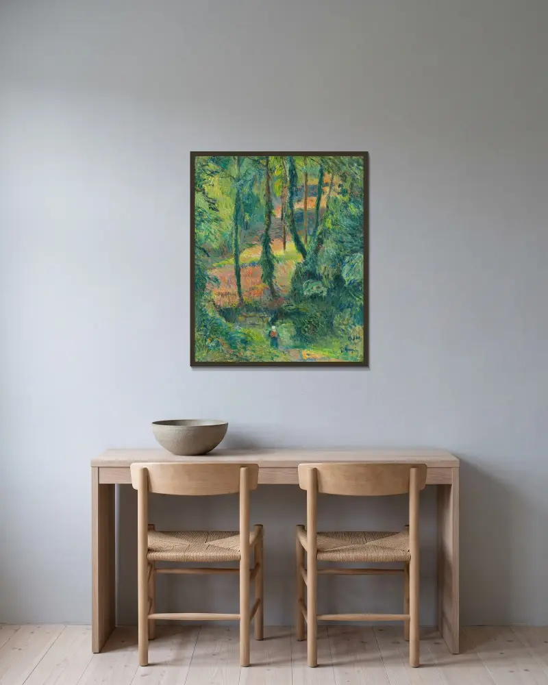Chemin Creux Dans Une Pente Boisée av Paul Gauguin inramad på en vägg