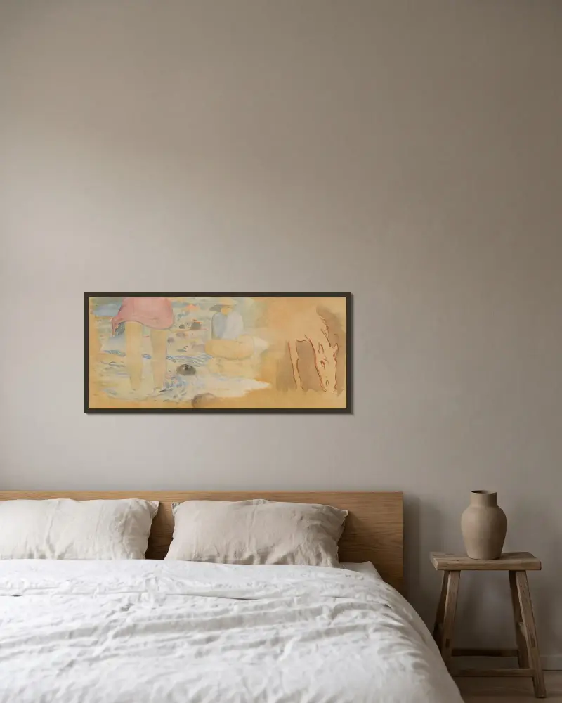 Studia kobiet i konia, Paul Gauguin w ramie na ścianie
