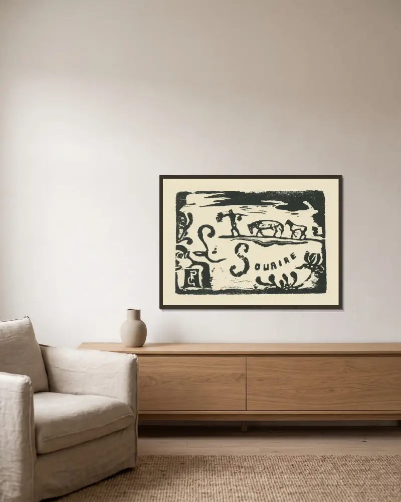 Koně, Paul Gauguin v rámu na stěně