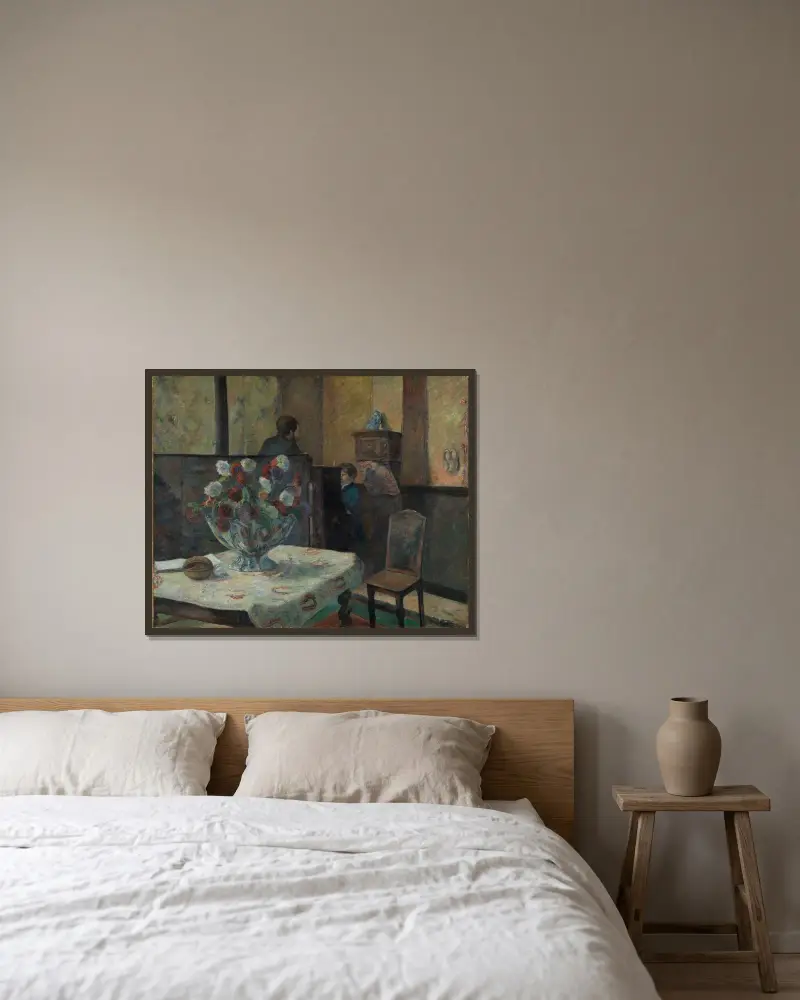 Interiér, Paul Gauguin v rámu na stěně