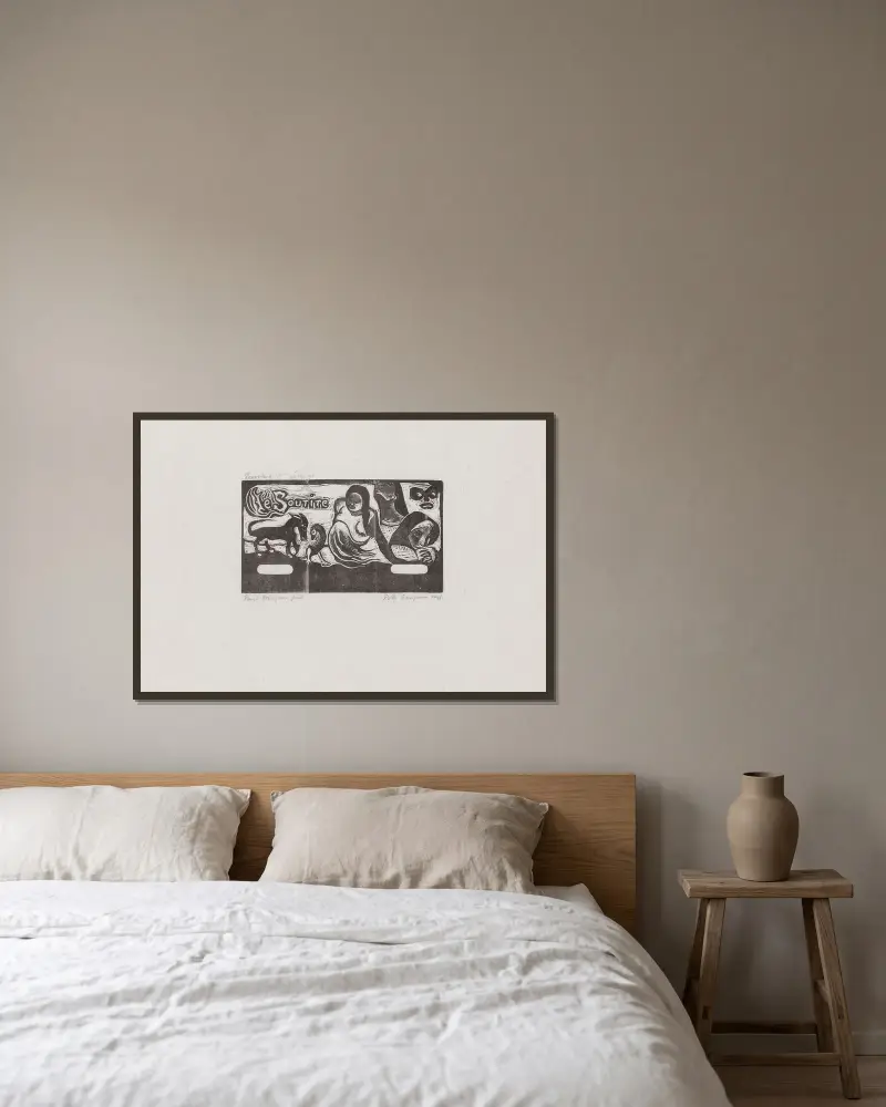 Das Lächeln – Nr. 1 von Paul Gauguin gerahmt an einer Wand
