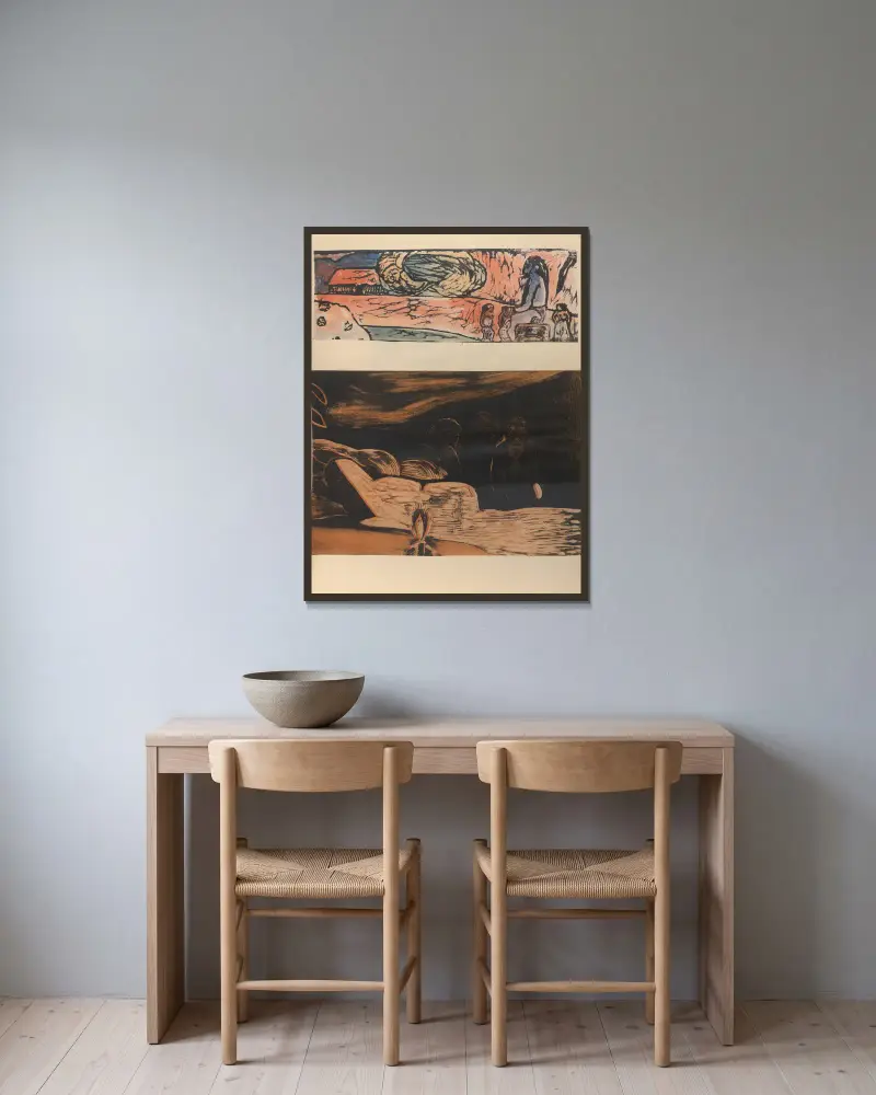 Noa Noa, list 9, Paul Gauguin v rámu na stěně
