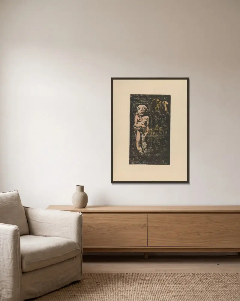 Noanoa Pl.10 von Paul Gauguin gerahmt an einer Wand