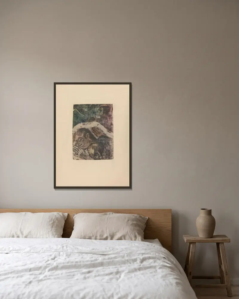 Noa Noa, Blatt 11 von Paul Gauguin gerahmt an einer Wand
