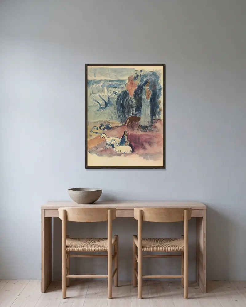 Noa Noa, Blatt 12 von Paul Gauguin gerahmt an einer Wand