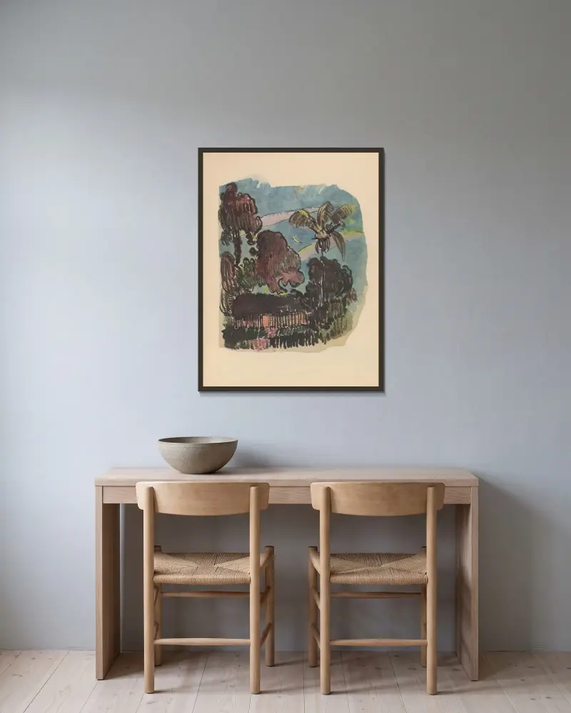 Noa Noa, Tafel 15 von Paul Gauguin gerahmt an einer Wand