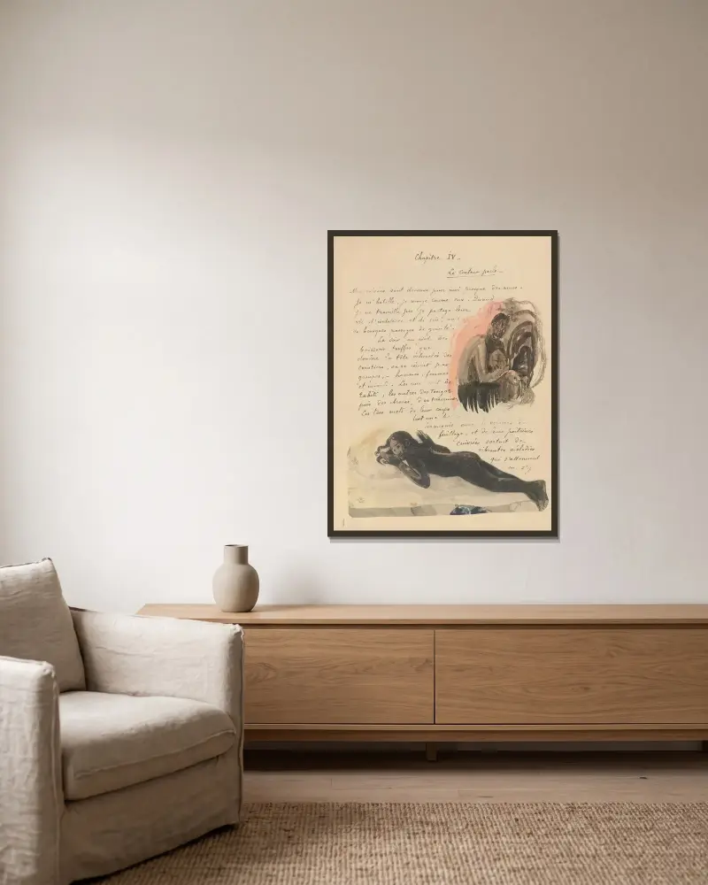Noanoa Pl.16 von Paul Gauguin gerahmt an einer Wand