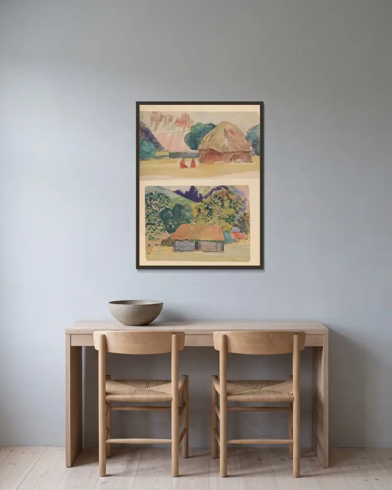 Noa Noa Pl. 18 von Paul Gauguin gerahmt an einer Wand