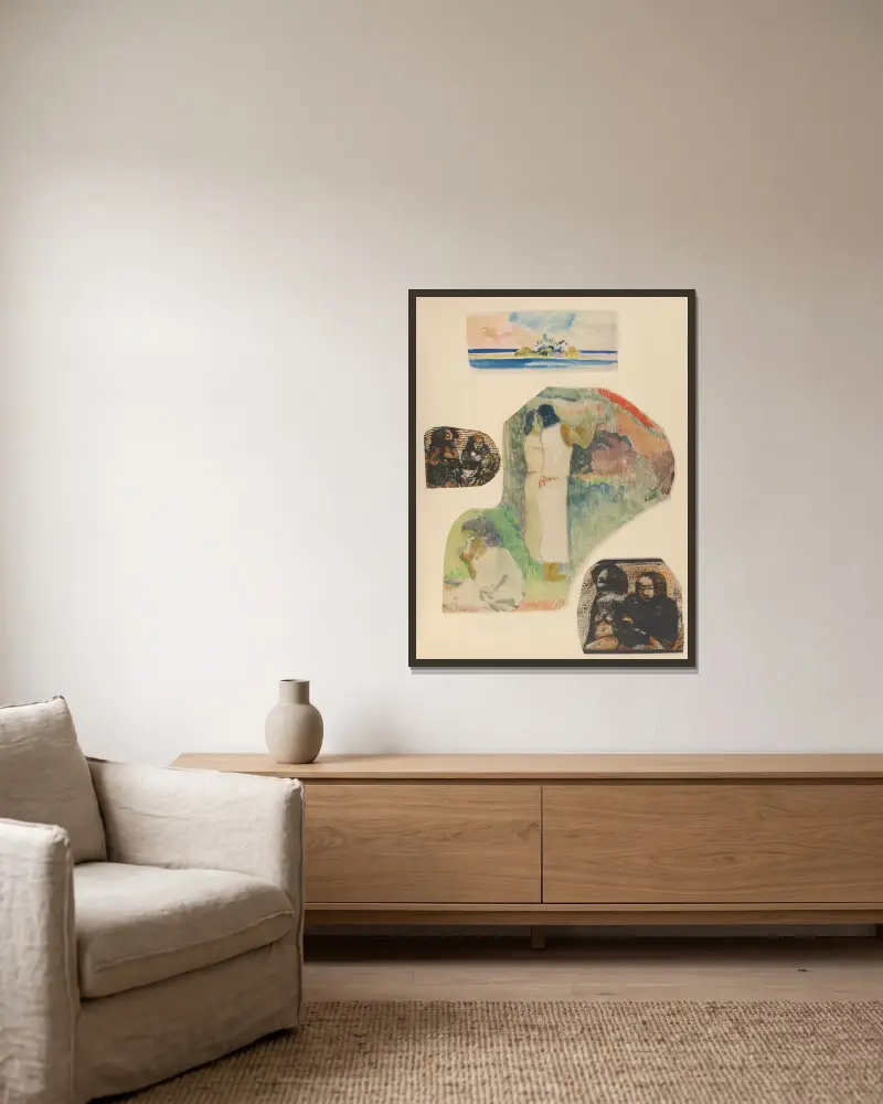 Noa Noa, Tafel 33 von Paul Gauguin gerahmt an einer Wand