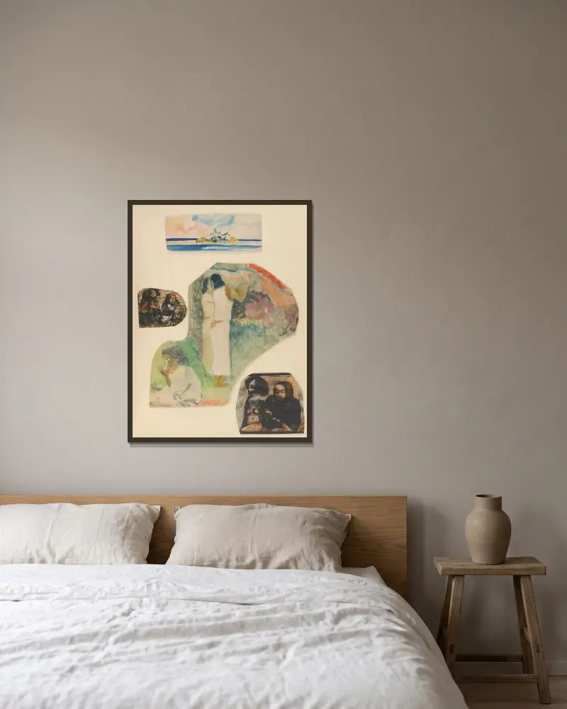 Noa Noa, Tafel 33 von Paul Gauguin gerahmt an einer Wand